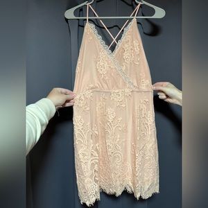 Lovers and Friends Lace Light Pink Peach Dress